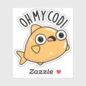 Oh mijn kabeljauw grappige vis woordspeling sticker (Vel)