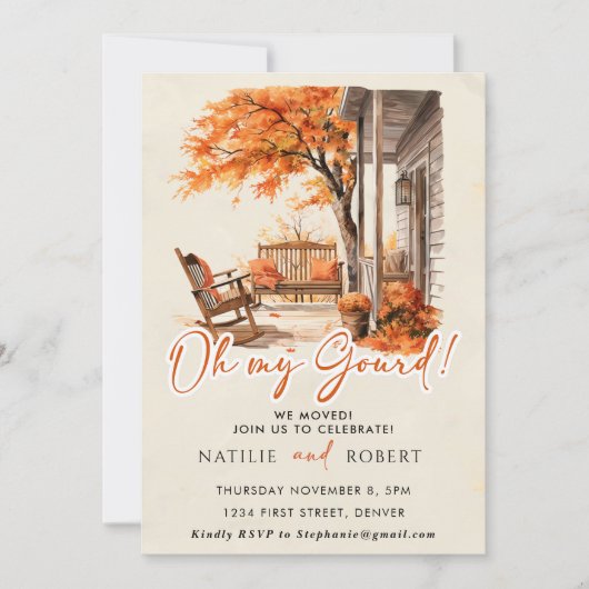 Oh mijn kalebas herfst pompoen Housewarming Party Kaart (Voorkant)