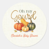 Oh mijn kalebas kleine pompoen Baby shower Ronde Sticker (Voorkant)