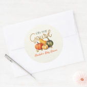 Oh mijn kalebas kleine pompoen Baby shower Ronde Sticker (Envelop)