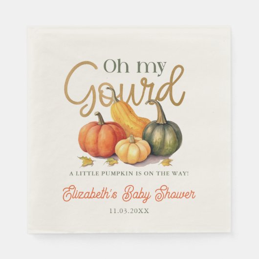 Oh mijn kalebas kleine pompoen Baby shower Servet (Voorkant)