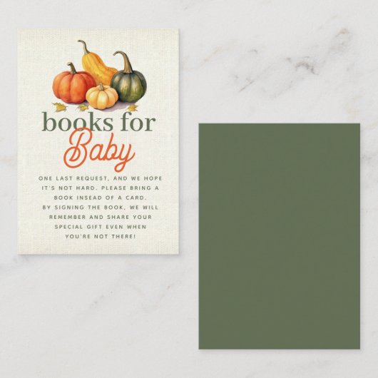 Oh mijn kalebas kleine pompoen boeken voor Baby Informatiekaartje (Voorkant / Achterkant)