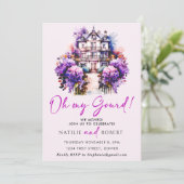 Oh mijn kalebas Paarse Hues Housewarming Party Kaart (Staand voorkant)