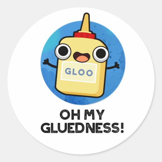Oh mijn luedheid Funny Super Glue Pun Ronde Sticker (Voorkant)