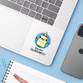 Oh mijn luedheid Funny Super Glue Pun Sticker (Laptop met iPhone)