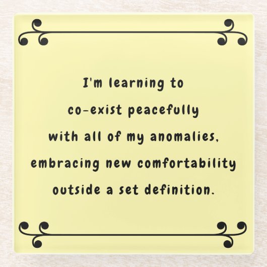 Oh, mijn mantra glazen onderzetter (Voorkant)