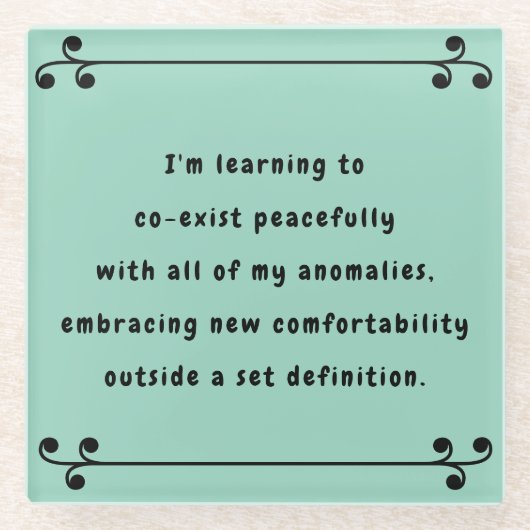 Oh, mijn mantra glazen onderzetter (Voorkant)