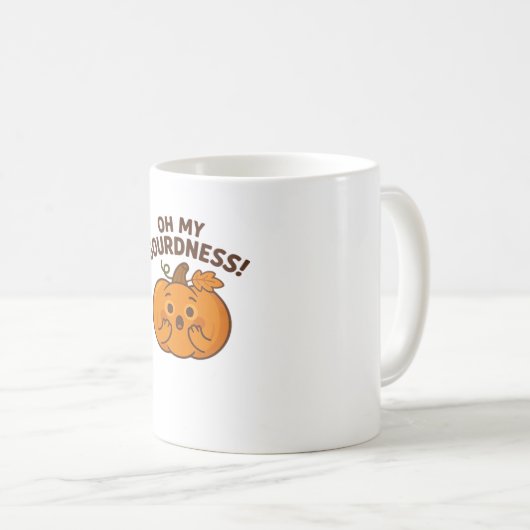 Oh, mijn schunnigheid! – Verrast pompoen Kawaii Ar Koffiemok (Voorkant rechts)