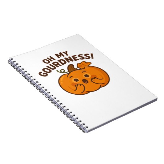 Oh, mijn schunnigheid! – Verrast pompoen Kawaii Ar Notitieboek (Rechterzijde)