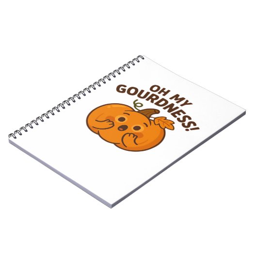 Oh, mijn schunnigheid! – Verrast pompoen Kawaii Ar Notitieboek (Linkerzijde)