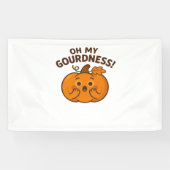 Oh, mijn schunnigheid! – Verrast pompoen Kawaii Ar Spandoek (Horizontaal)