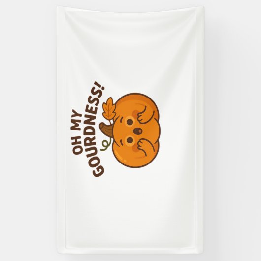 Oh, mijn schunnigheid! – Verrast pompoen Kawaii Ar Spandoek (Verticaal)