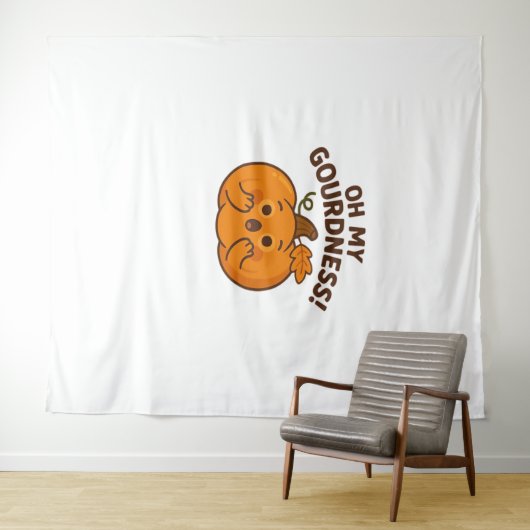 Oh, mijn schunnigheid! – Verrast pompoen Kawaii Ar Wandkleed (In Situ (horizontaal))