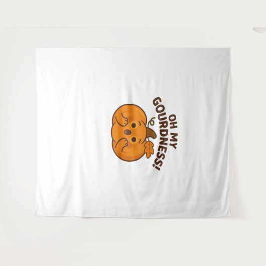 Oh, mijn schunnigheid! – Verrast pompoen Kawaii Ar Wandkleed (Voorkant (horizontaal))