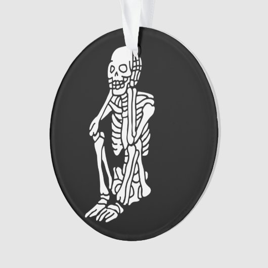 Oh mijn Skeleton die zijn hoofd rusteert op een Ornament (voorkant)