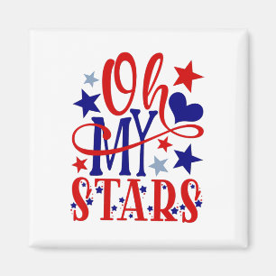 Oh mijn sterren Vuurwerk 4 juli Onafhankelijkheids Magneet