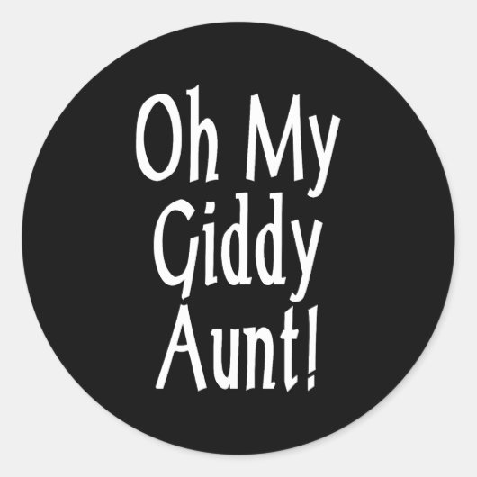 Oh, mijn zwerftante! ronde sticker (Voorkant)