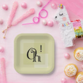 Oh! Modern expressieve typografie vierkant Papieren Bordje (Feest)