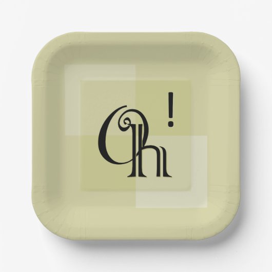 Oh! Modern expressieve typografie vierkant Papieren Bordje (Voorkant)