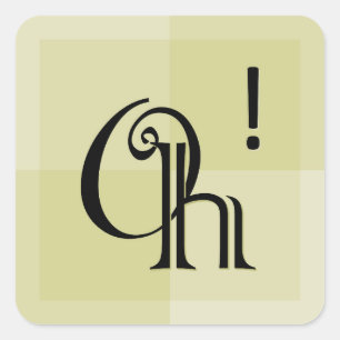 Oh! Moderne expressieve typografie Vierkante Sticker