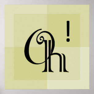 Oh! Moderne, Minimalistische Expressieve Typografi Poster