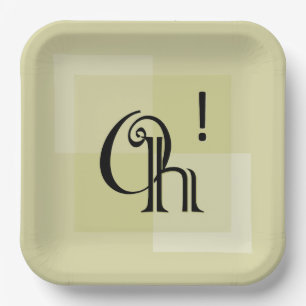 Oh! Moderne Typografie Kunst, Verjaardag Verrassin Papieren Bordje