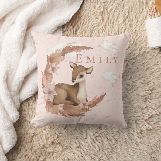 Oh, mooie Deer & Clouds Stars Nursery Throw Pillo Kussen (Deken)