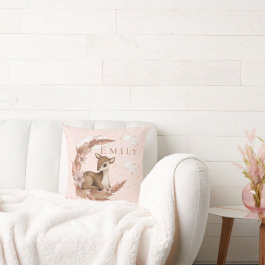 Oh, mooie Deer & Clouds Stars Nursery Throw Pillo Kussen (Bank)