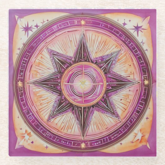 Oh mooie ster glazen onderzetter (Voorkant)