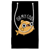 Oh My Cod Funny Fish Pun Dark BG Klein Cadeauzakje (Voorkant)