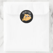 Oh My Cod Funny Fish Pun Dark BG Ronde Sticker (Tas)