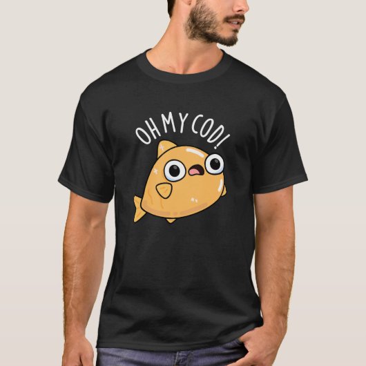 Oh My Cod Grappige Vispun Donkere BG T-shirt (Voorkant)