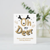"Oh My Deer" aangepaste tekst briefkaart (Staand voorkant)