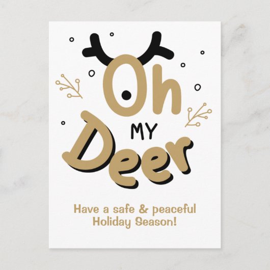 "Oh My Deer" aangepaste tekst briefkaart (Voorkant)