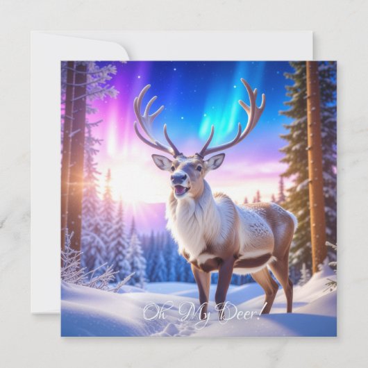 OH MY DEER - Kerstrendier Feestdagenkaart (Voorkant)
