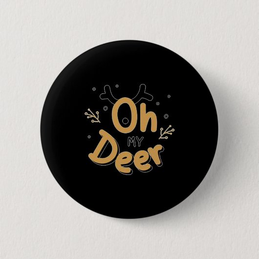 Oh My Deer  Ronde Button 5,7 Cm (Voorkant)