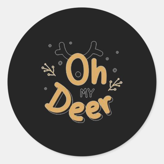 Oh My Deer  Ronde Sticker (Voorkant)