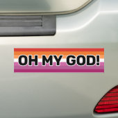 Oh My God Zwarte Lesbische Pride Vlag (2018) Bumpersticker (Op auto)