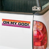 Oh My God Zwarte Lesbische Pride Vlag (2018) Bumpersticker (Op Truck)