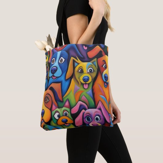 Oh My goodness Abstract dog Tote Bag (Dichtbij)