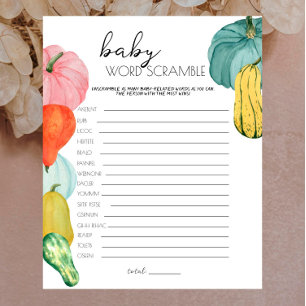 Oh My Gourd! - Baby Shower Woordzoekspel