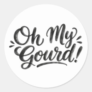 Oh My Gourd Halloween Humor   Moderne Grappige Woo Ronde Sticker