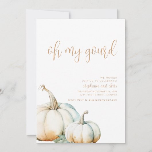 Oh My Gourd Housewarming Uitnodigen Kaart (Voorkant)