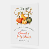 Oh My Gourd Little Pumpkin Baby shower Welkom Acryl Bord (Hoek)