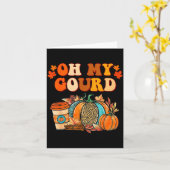 Oh My Gourd Pumpkins Funny Fall Autumn Thanksgivin Kaart (Gele Bloem)