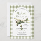 Oh My How to Flies Vliegtuig Verjaardag Green Ging Kaart (Voorkant)