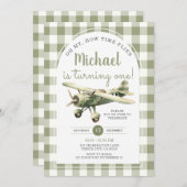 Oh My How to Flies Vliegtuig Verjaardag Green Ging Kaart (Voorkant / Achterkant)