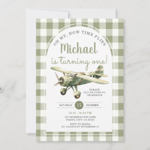 Oh My How to Flies Vliegtuig Verjaardag Green Ging Kaart