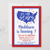 Oh My Stars 4th of July Verjaardag Kaart (Voorkant)