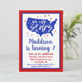 Oh My Stars 4th of July Verjaardag Kaart (Staand voorkant)